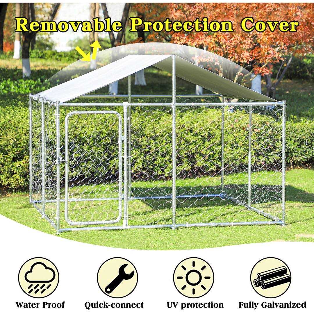 Large Outside Dog Kennel with Uv Protective Cover JOVNO - Healthber