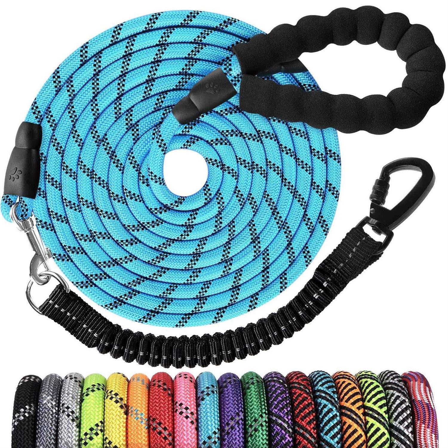 jenico Dog Leash 34561015203050100150FT Heavy Duty Leash with Swivel Lockable Hook and ,Reflective Threads Bungee Dog Leash comfortab - Healthber