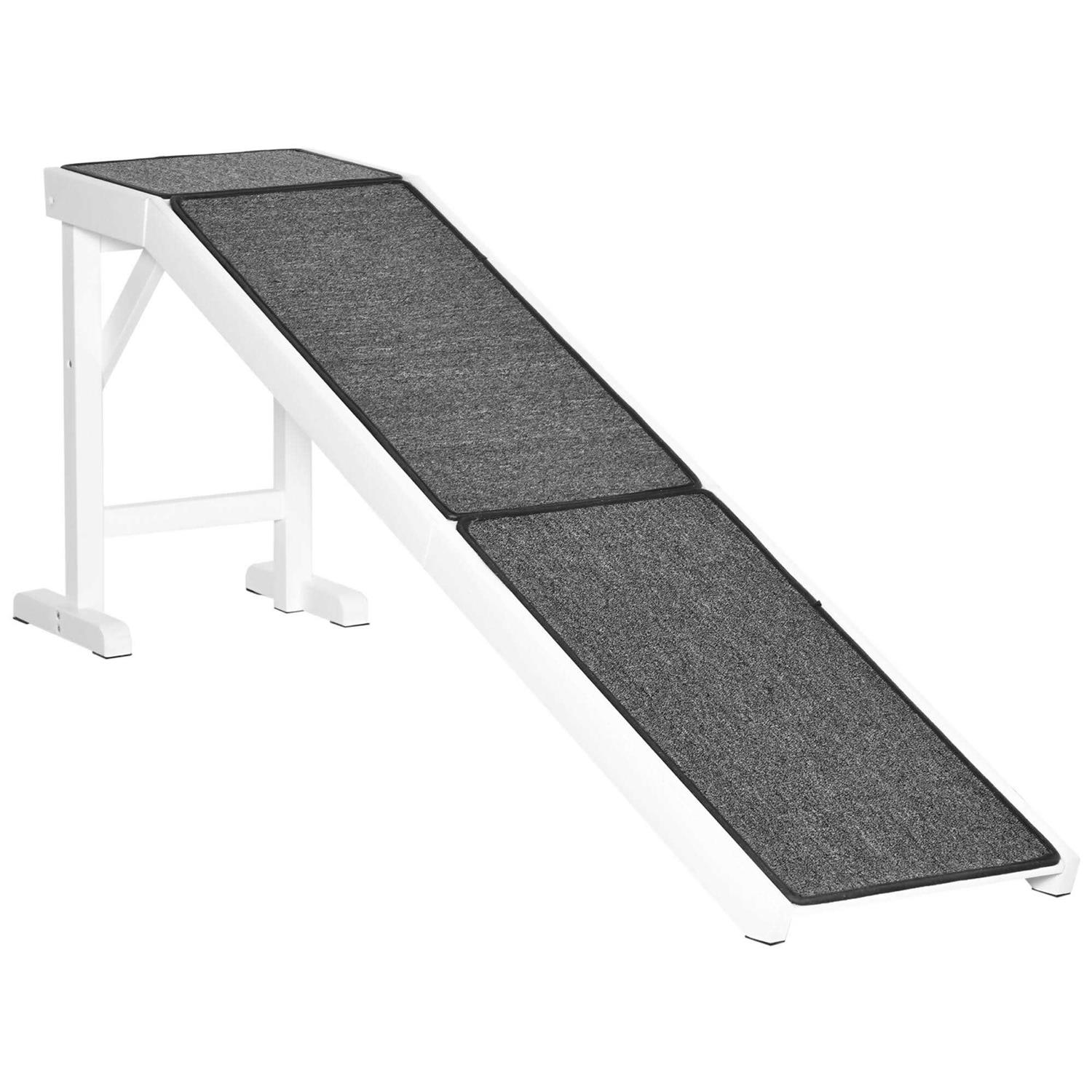 PawHut Pet Ramp, Dog Bed Ramp for Dogs with Non-Slip Carpet and Top Platform - Healthber