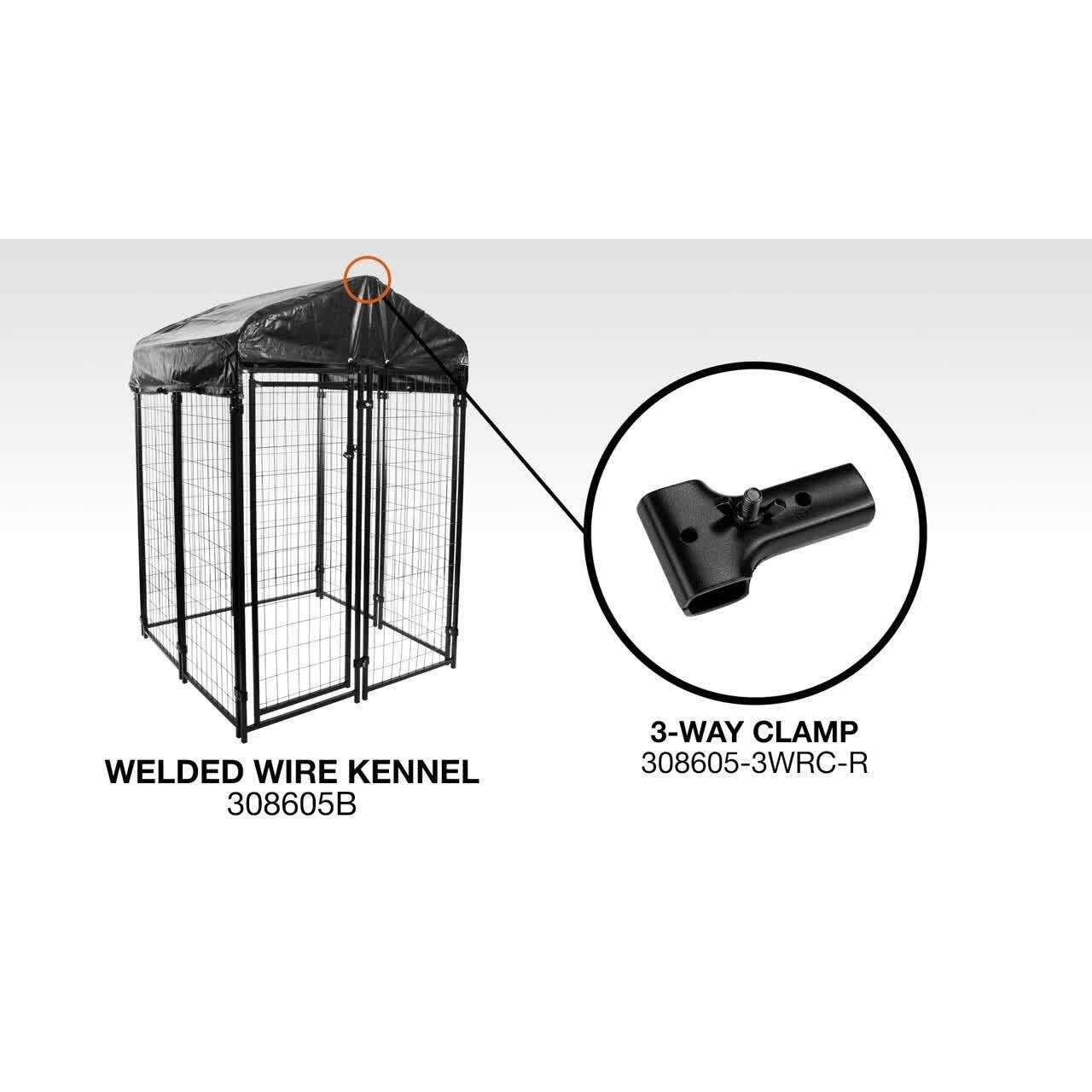 4 ft. x 8 ft. x 6 ft. Black Replacement Vinyl Roof for Pet Kennel - Healthber