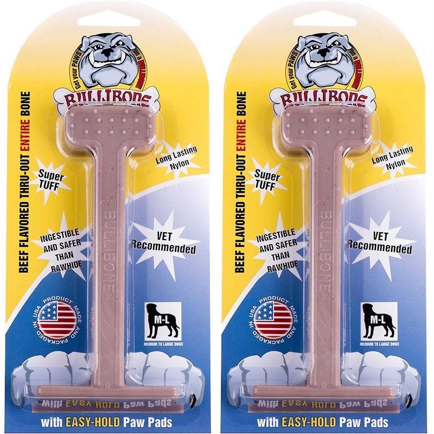 Bullibone Nylon Dog Chew Toy Nylon Bone Improves Dental Hygiene Easy to Grip Bottom and Permeated with Flavor - Healthber