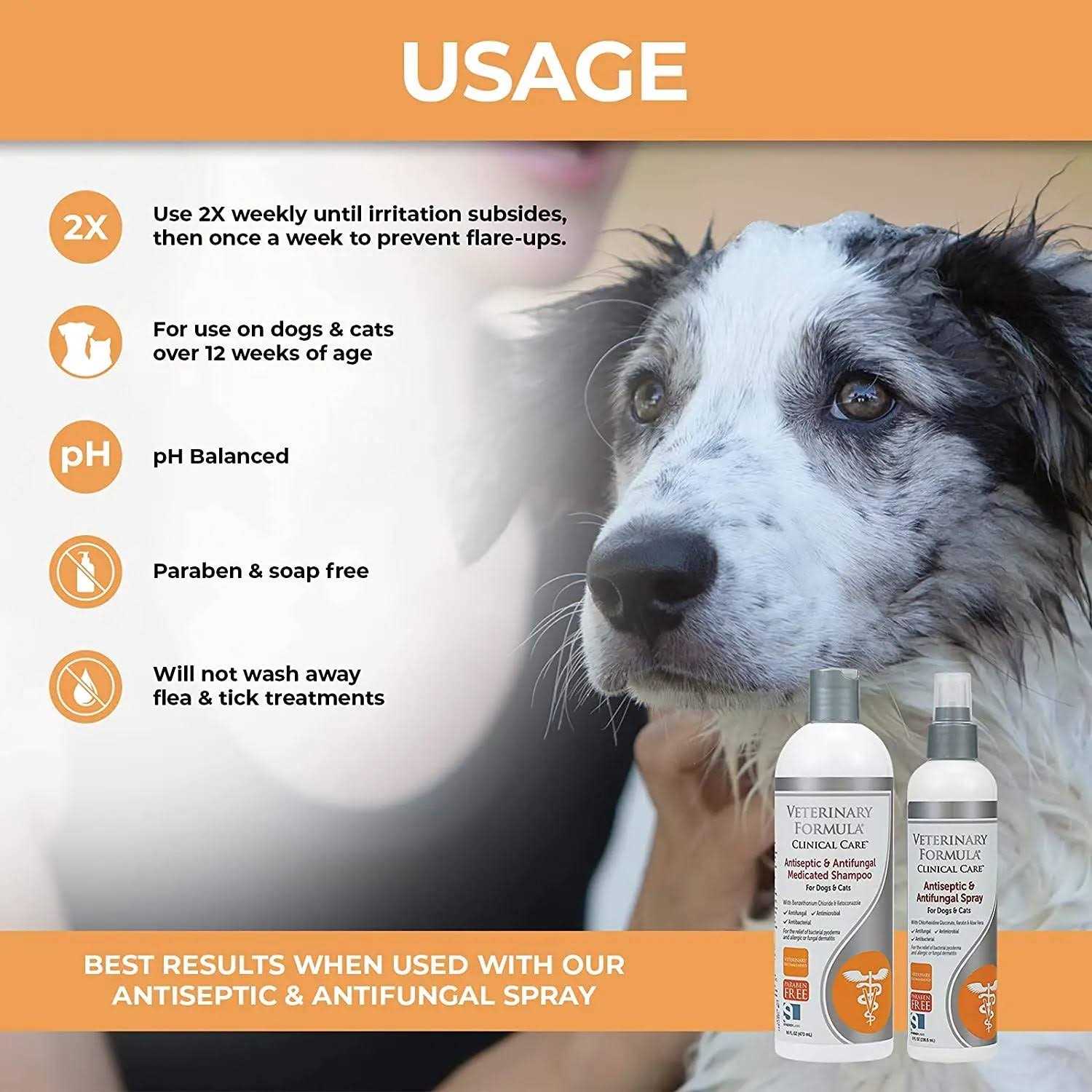Veterinary Formula Clinical Care Antiseptic & Antifungal Medicated Shampoo - Healthber