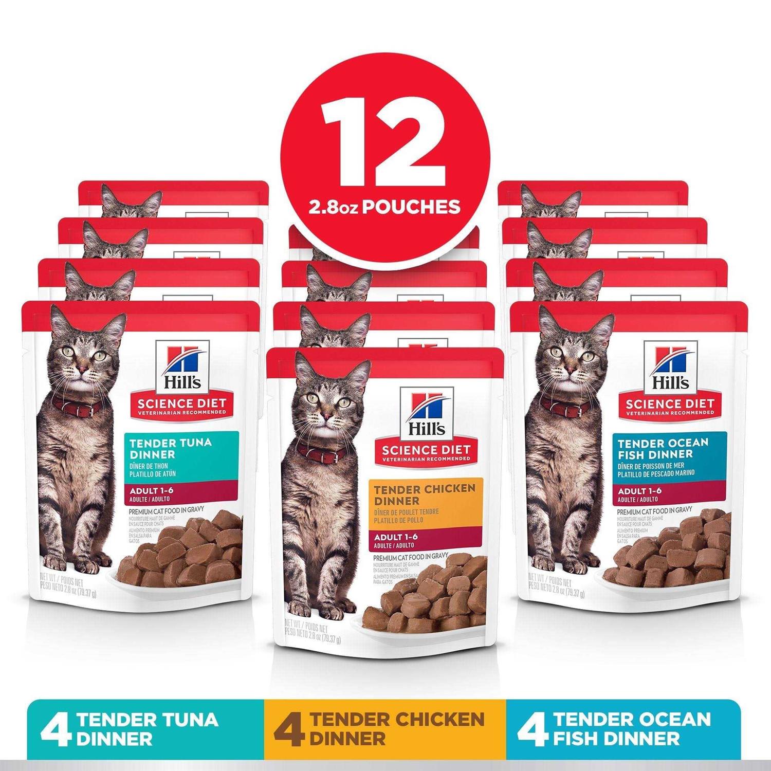 Hill’s Science Diet Adult Tender Dinner Variety Pack Cat Food - Healthber