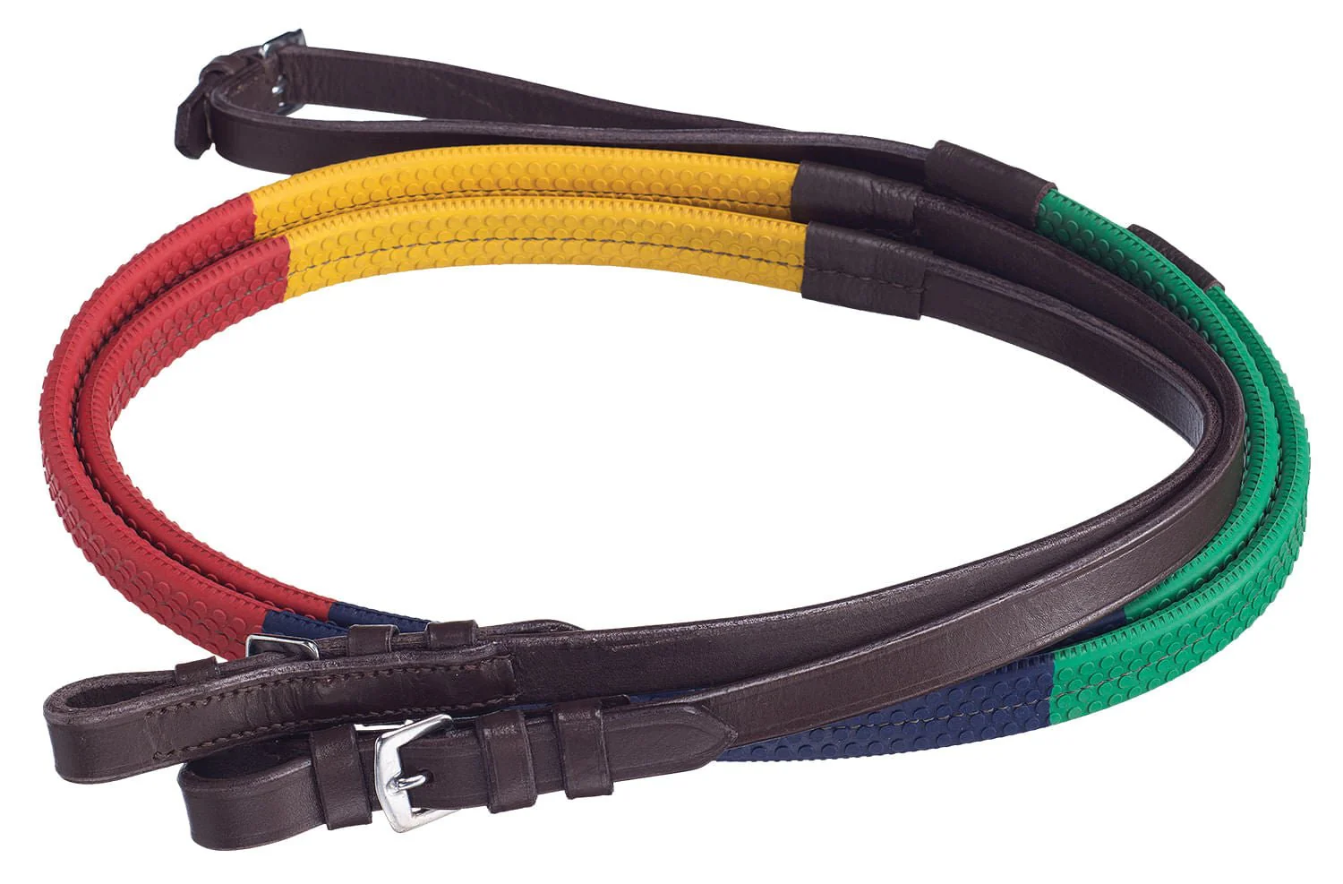 Tough1 Silver Fox Rubber Grip Schooling Reins - Healthber