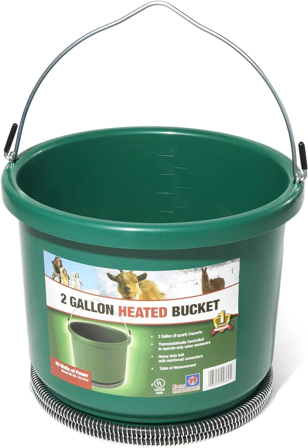Farm Innovators Heated 2-Gallon Bucket - Healthber