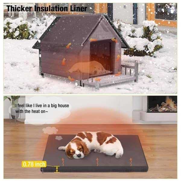 aivituvin Insulated Large Dog House with Liner Inside Iron Frame AIR81-IN - Healthber