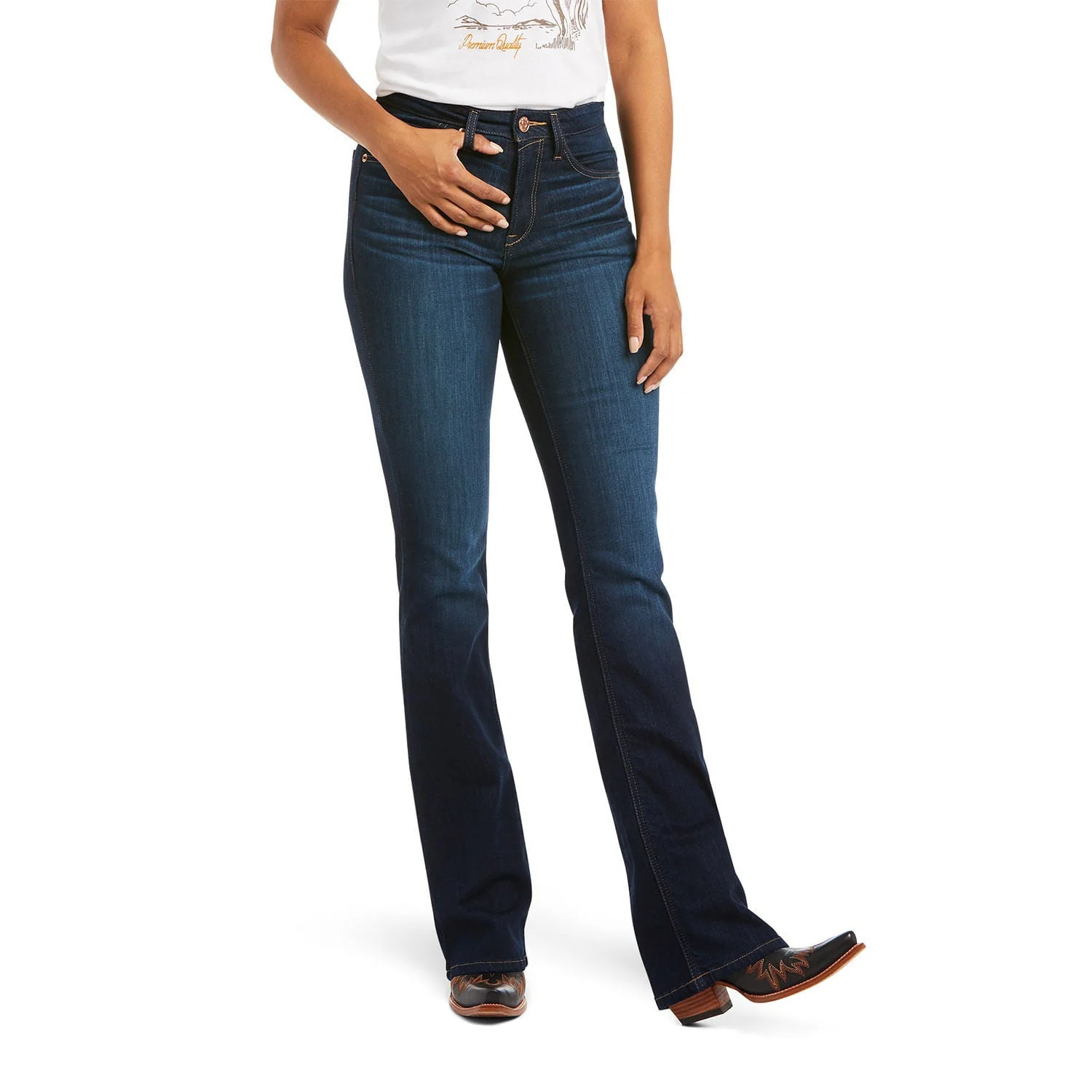 Ariat R.E.A.L. High Rise Ballary Boot Cut Jean - Healthber