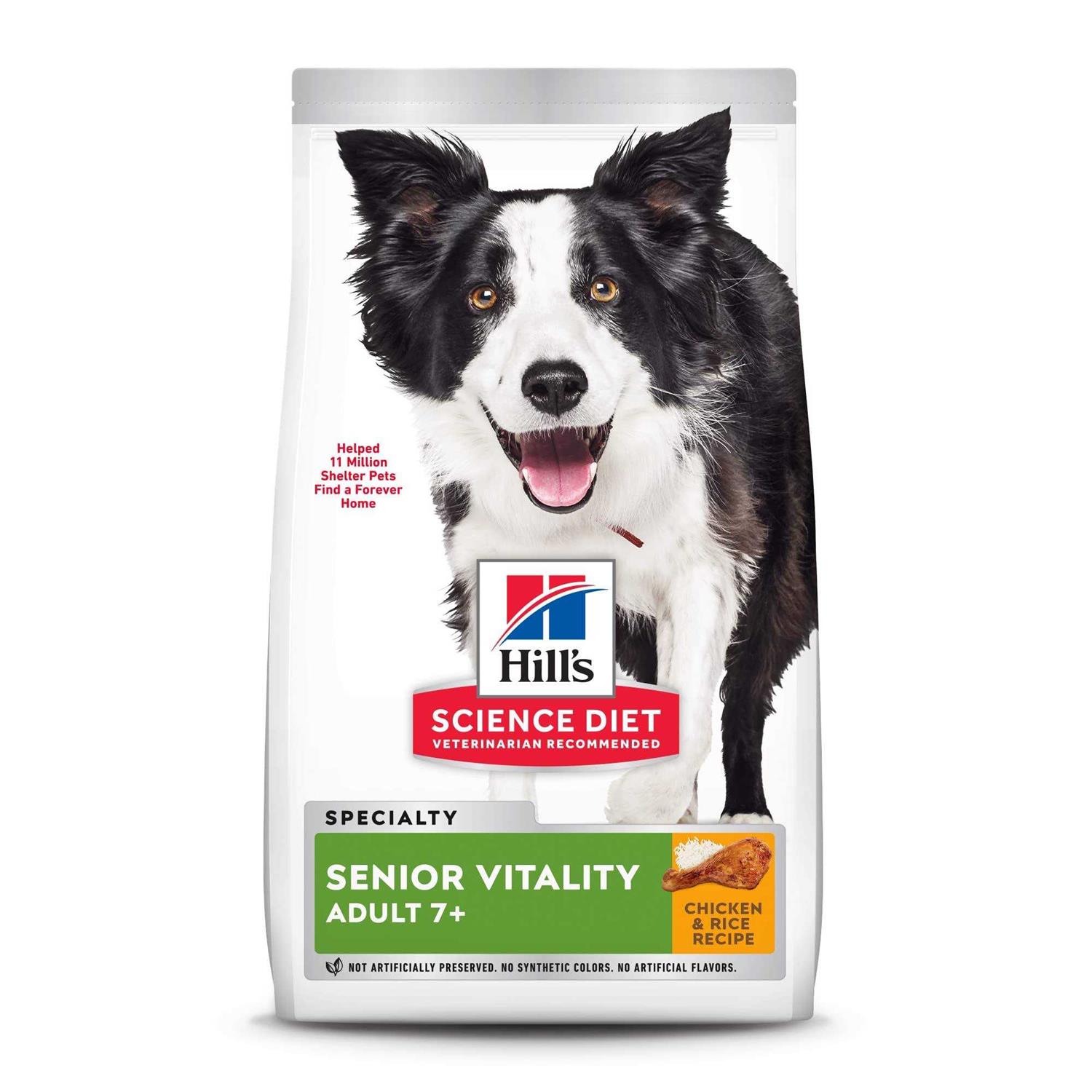 Hill’s Science Diet Adult 7+ Senior Vitality Chicken & Rice Recipe Dog Food - Healthber