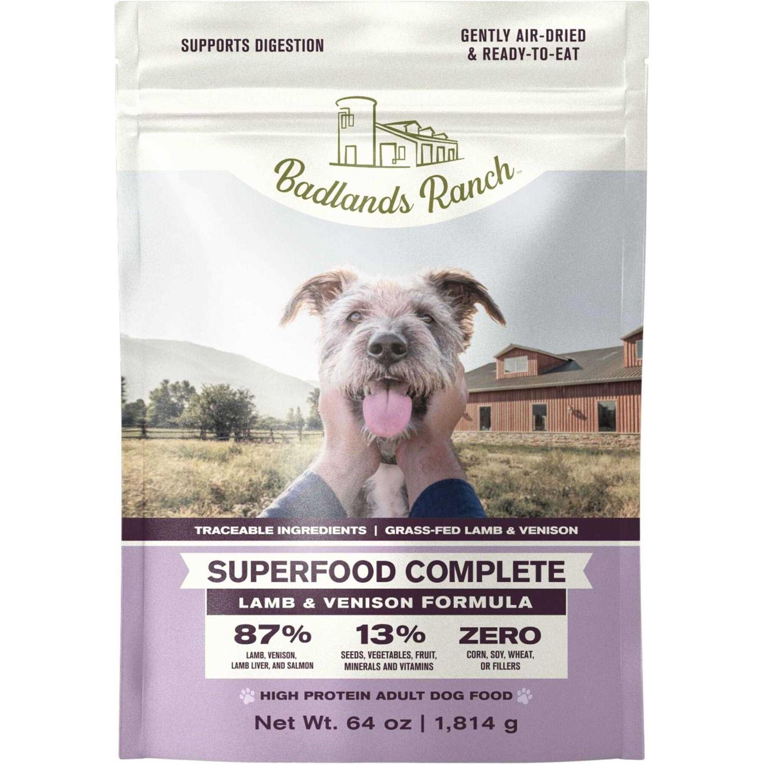Badlands Ranch Superfood Complete Air Dried Lamb & Venison Dog Food - Healthber
