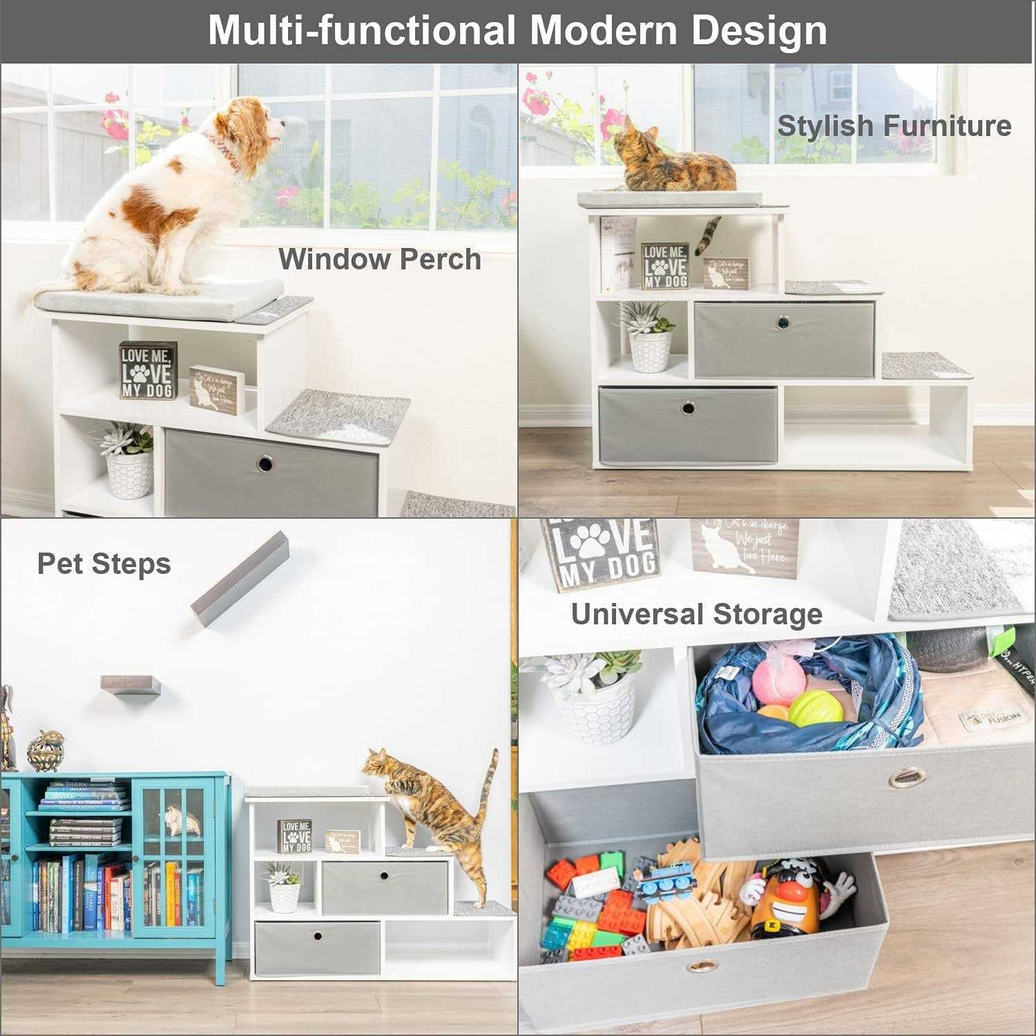 PetFusion Pet Step Window Perch Bookshelf - Healthber