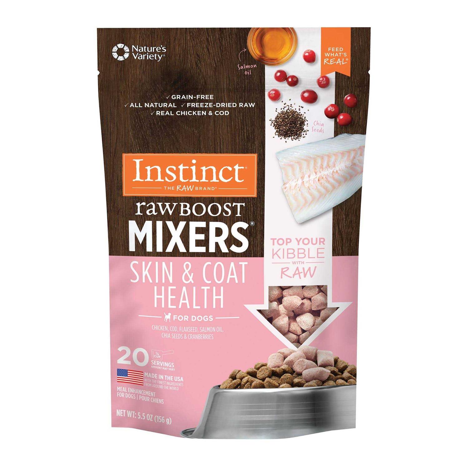Instinct Freeze-Dried Raw Boost Mixers Grain-Free Skin & Coat Health Recipe Dog Food Topper - Healthber