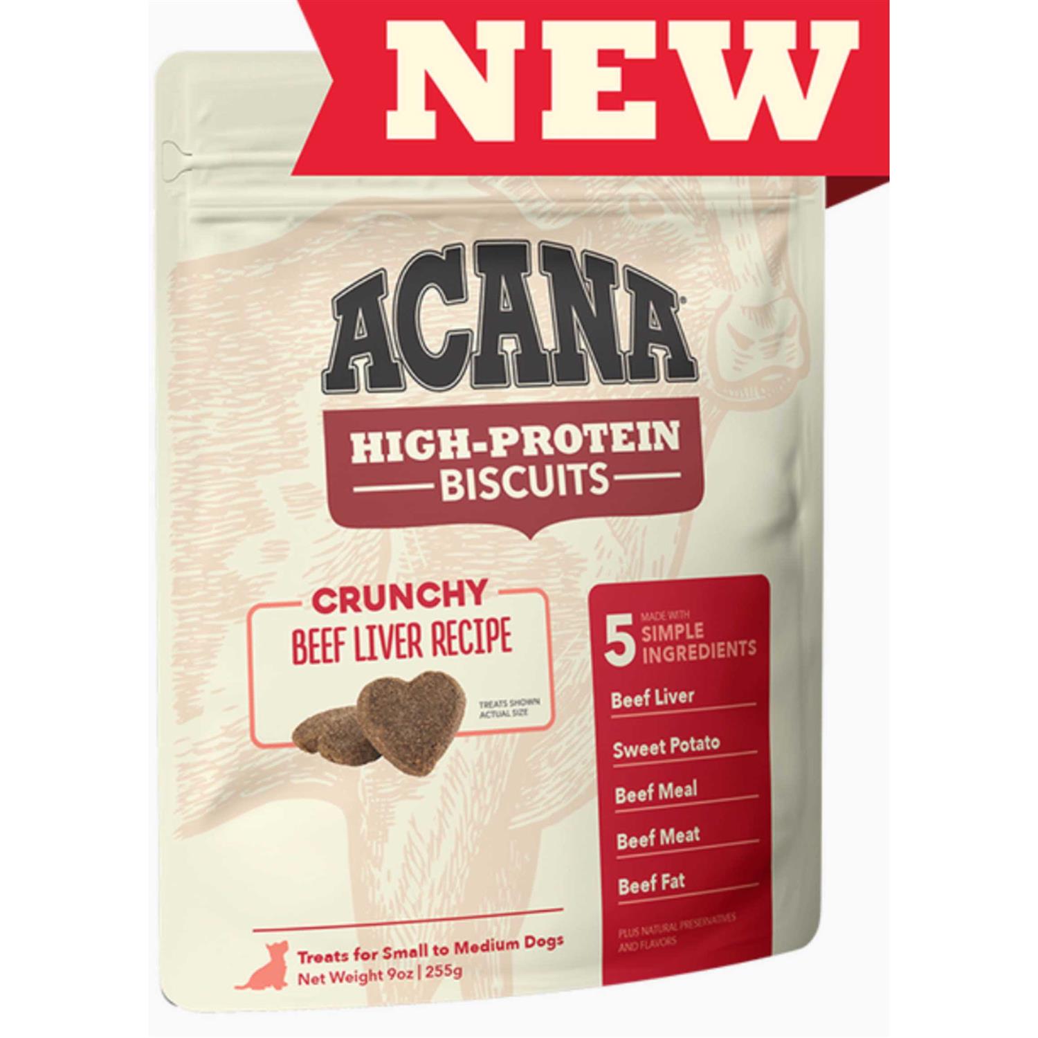 Acana Crunchy Biscuits High-Protein Beef Liver Recipe Dog Treats - Healthber