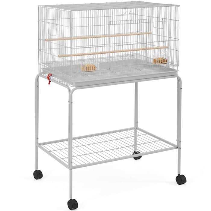 Topeakmart 47 Flight Cage with Slide-Out Tray and Rolling Detachable Stand for Birds - Healthber