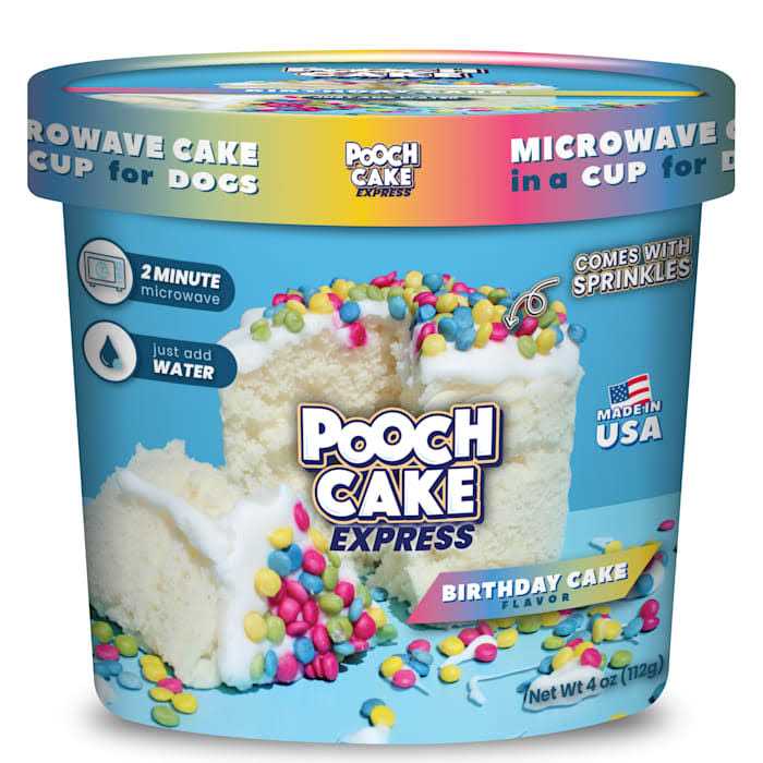 Pooch Cake Express Microwave Birthday Cake with Sprinkles in a Cup for Dogs - Healthber