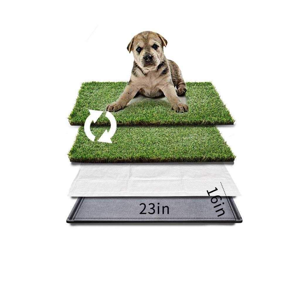 HQ4US 4LEGS HQ4us Dog Grass Pad with Tray Large Dog Litter Box Toilet 34”×23” - Healthber