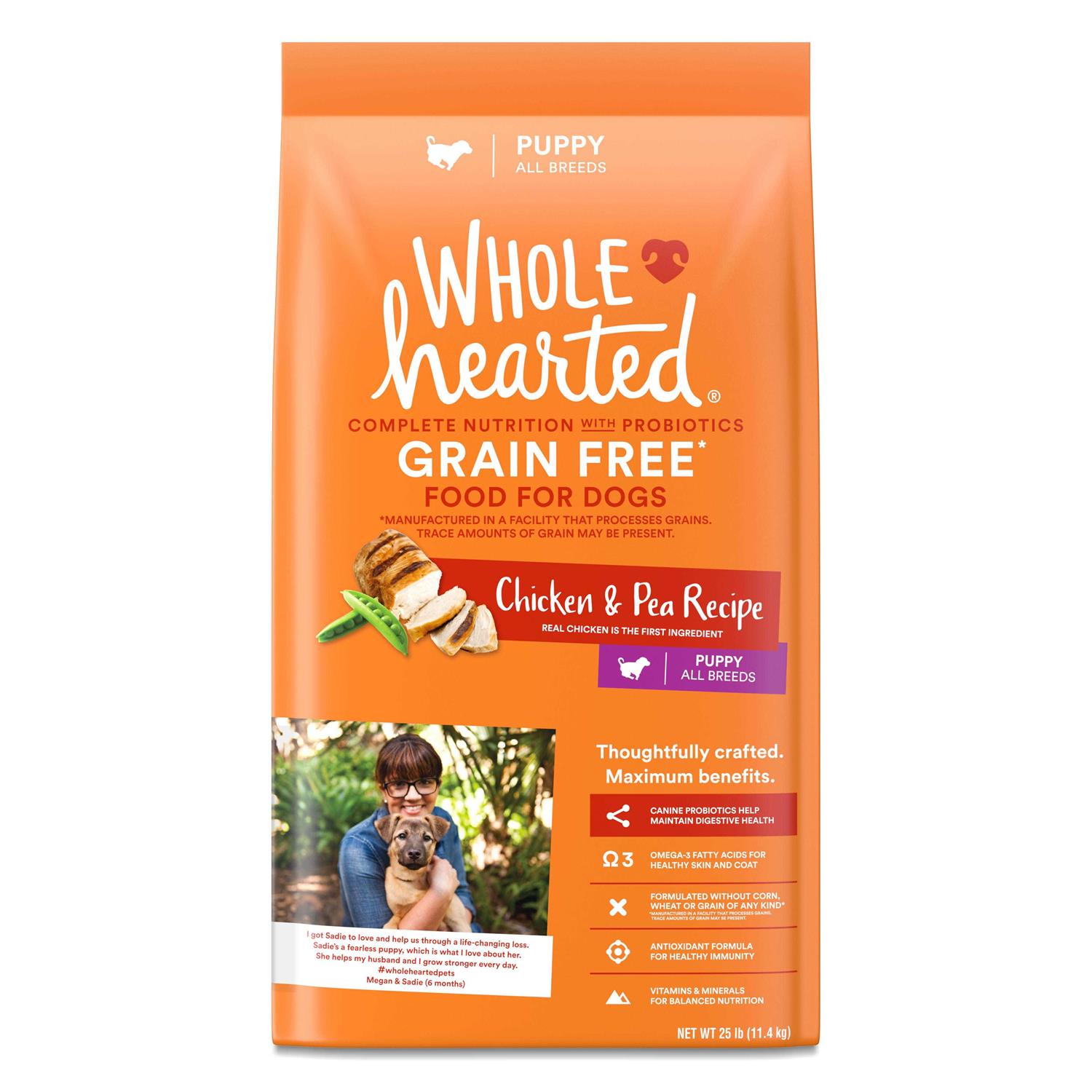 WholeHearted Grain Free Chicken and Pea Recipe Dry Puppy Food - Healthber