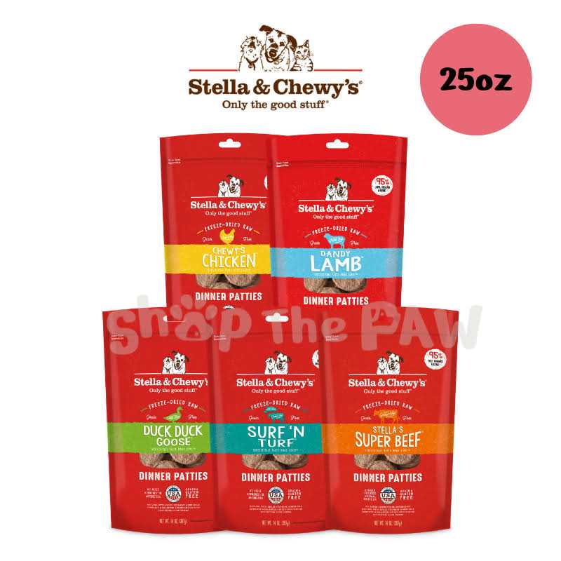 Stella & Chewy’s Dinner Patties Freeze-Dried Dog Food Surf ‘N Turf - Healthber