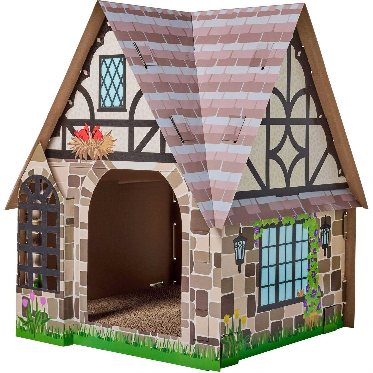 Frisco Tudor House Cardboard Cat House - Healthber