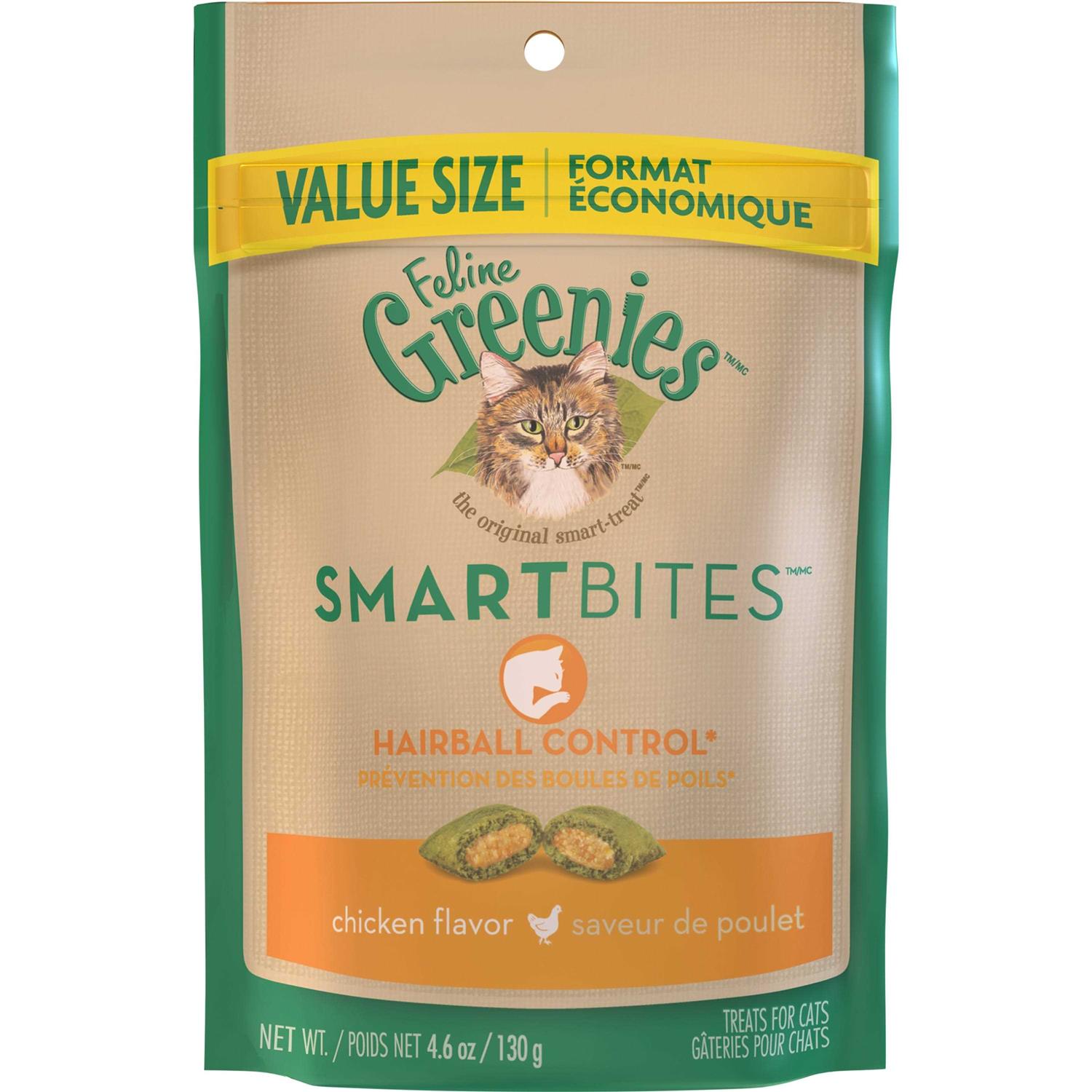 Feline Greenies Smartbites Hairball Control Chicken Flavor Cat Treats - Healthber
