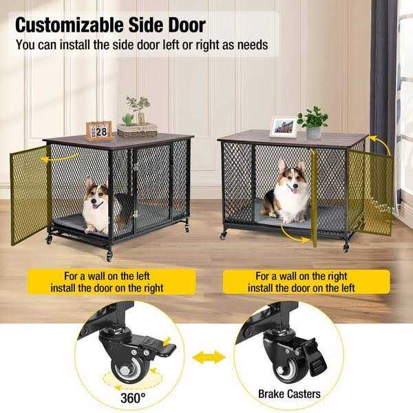 Aivituvin Dog Crate Furniture Side End Table with Tray AIR79 - Healthber