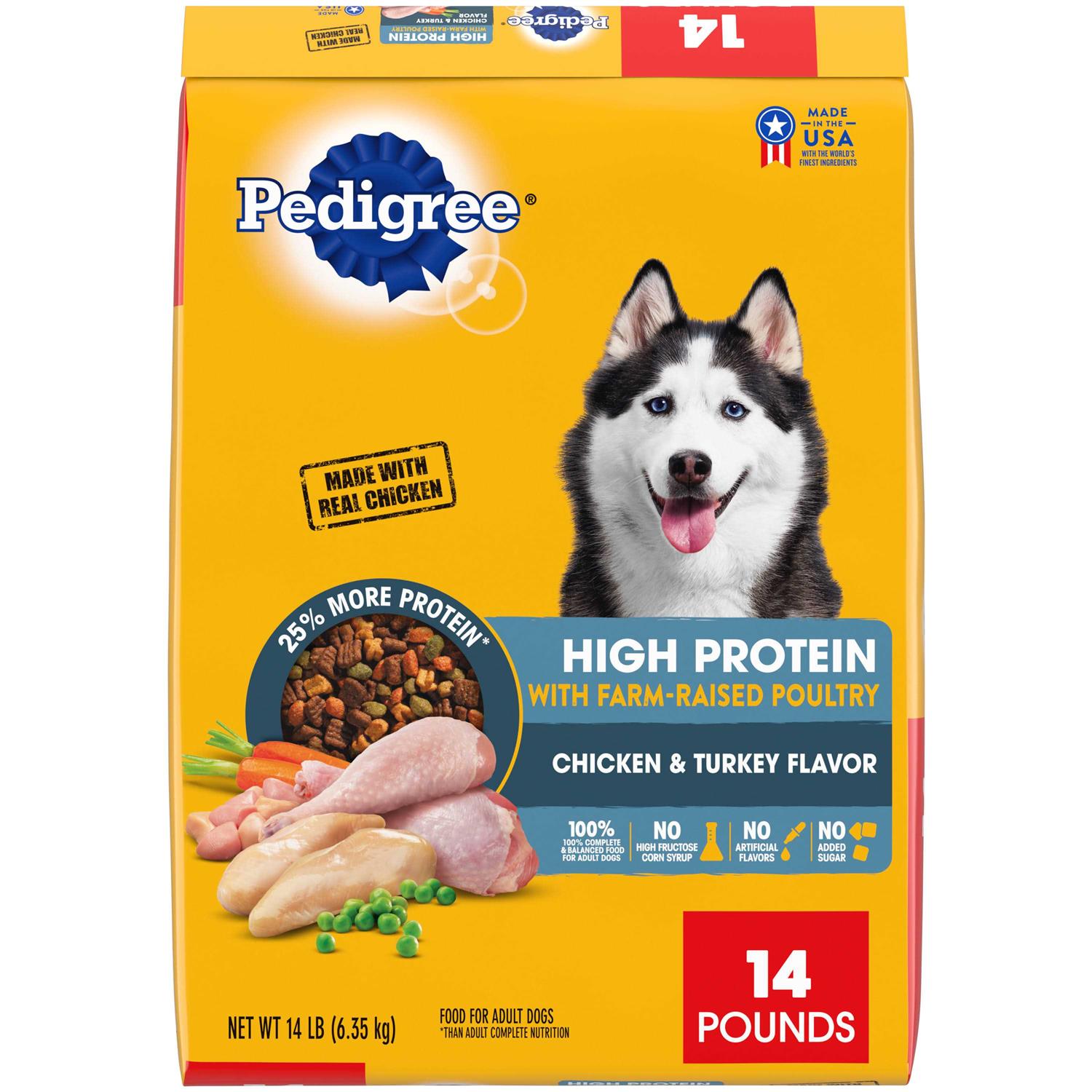 Pedigree High Protein Adult Dry Dog Food Chicken and Turkey - Healthber