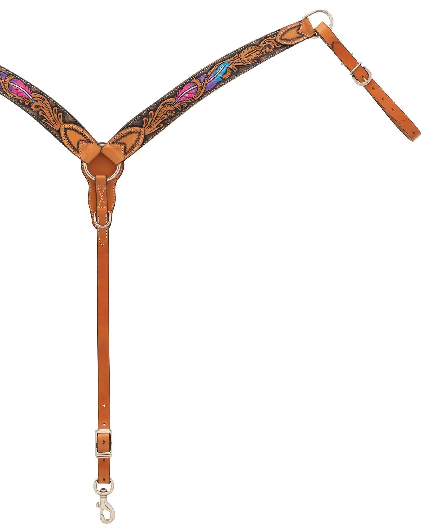 Turquoise Cross Twisted Feather Contoured Breast Collar - Healthber