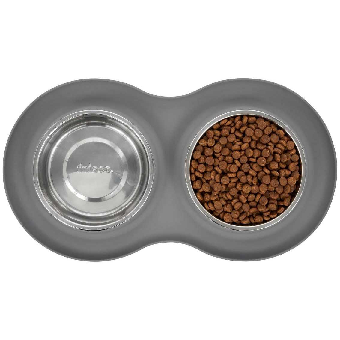 Frisco Double Stainless Steel Pet Bowl with Silicone Mat - Healthber