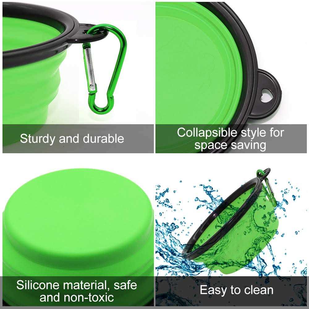 Dog Bowl Pet Collapsible Bowls 2 Pack Collapsible Dog Water Bowls for Cats Dogs - Healthber