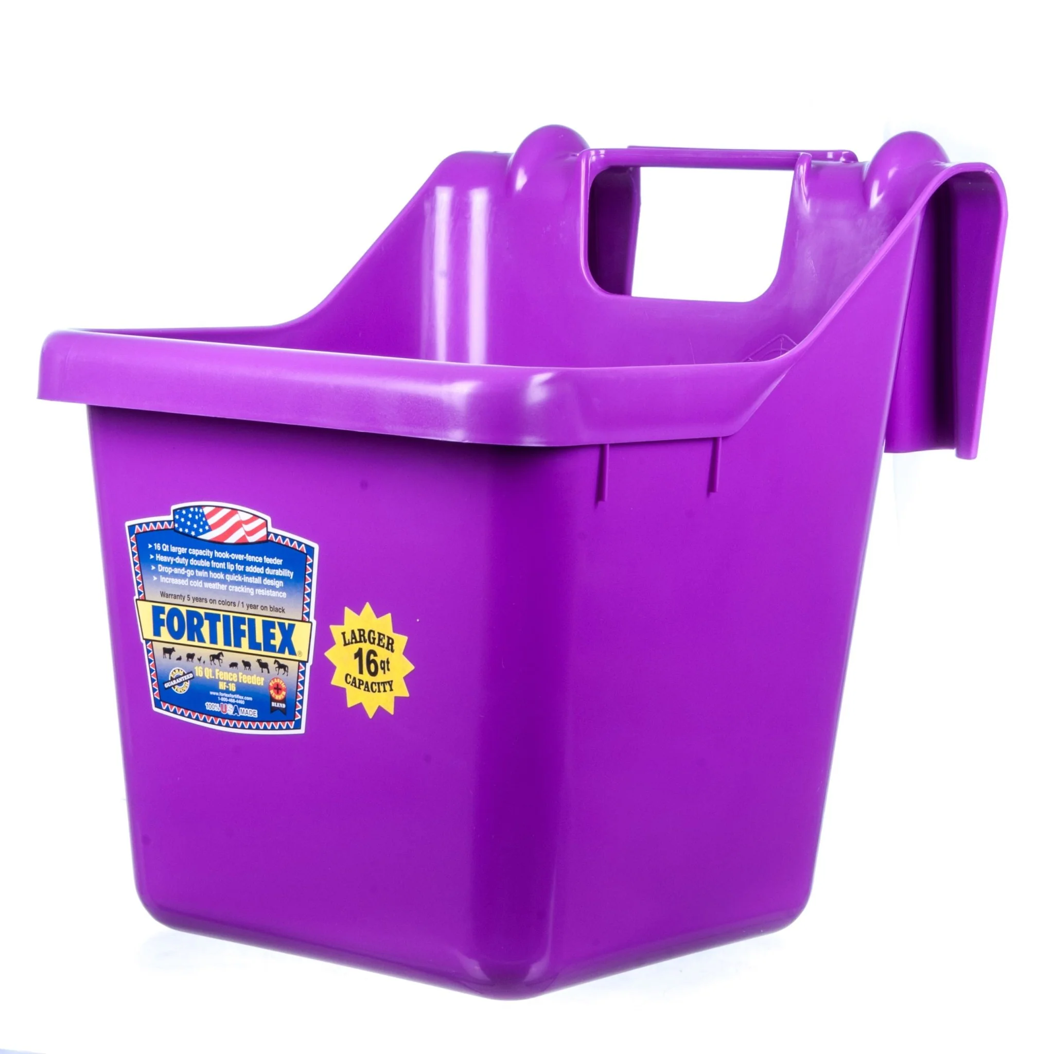 Fortiflex Hook Over Fence Feeder, 16 qt - Healthber