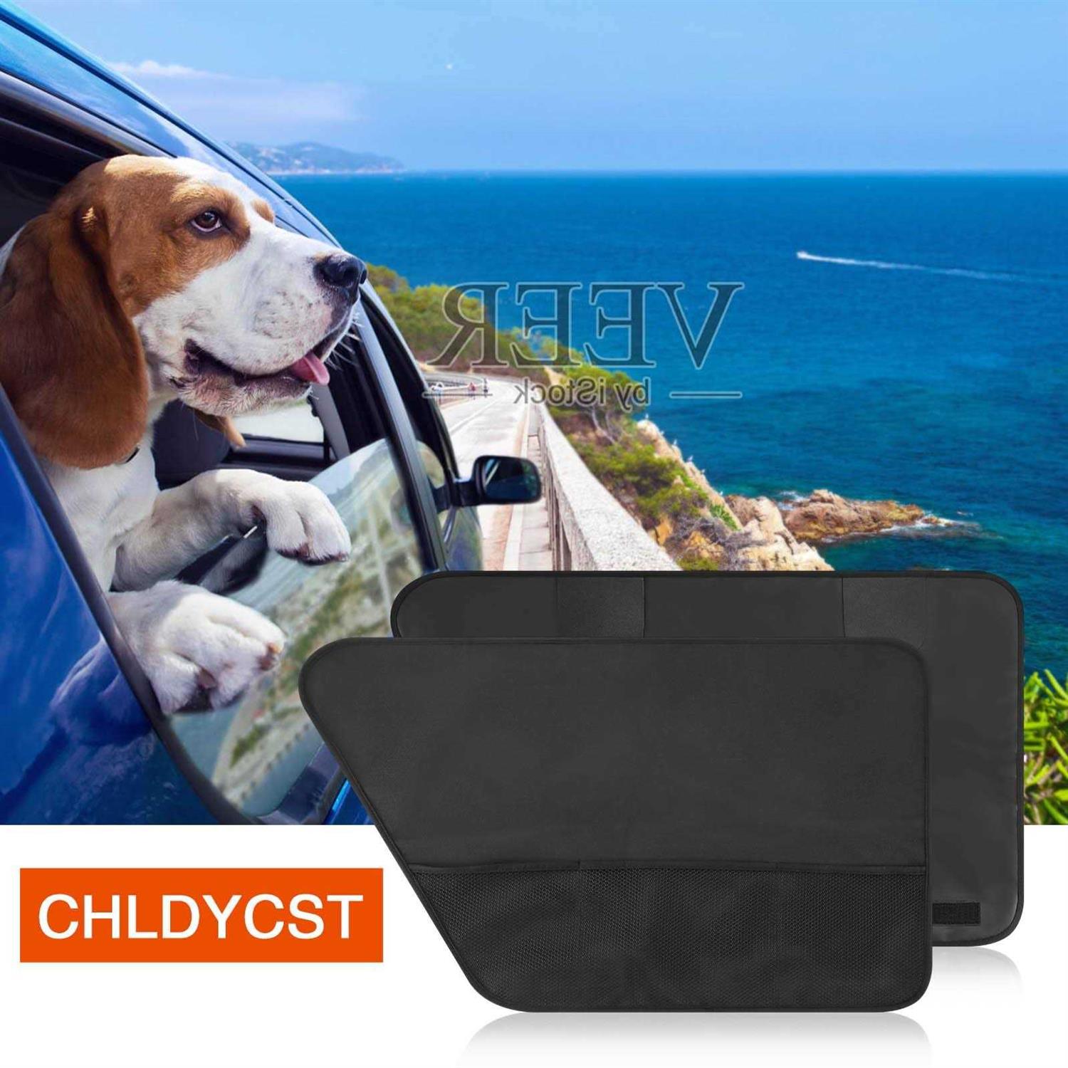 2 Pack Waterproof Pet Car Door Cover Protector-Back Seat Doors ,Easy To Install - Healthber