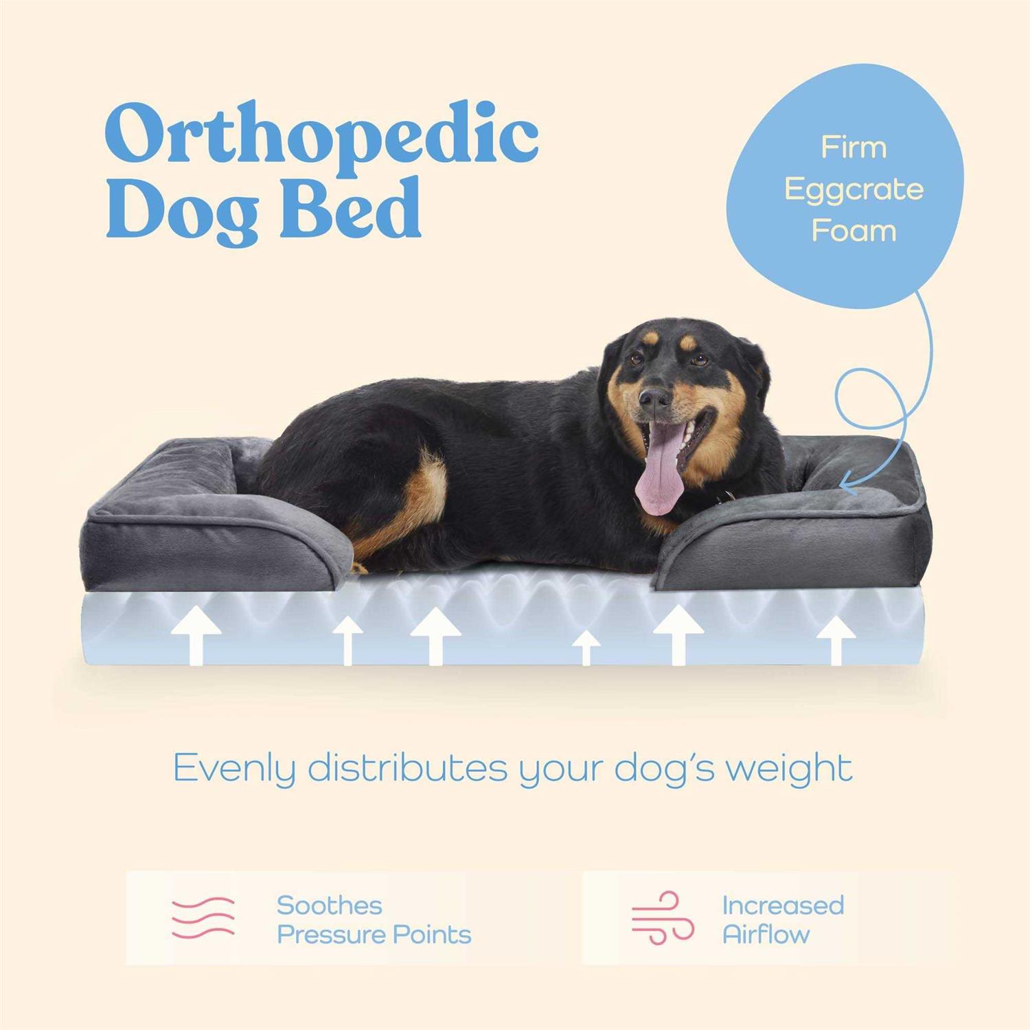 Pitpet Orthopedic Sofa Dog Bed Ultra Comfortable Dog Bed for Large Dogs - Healthber