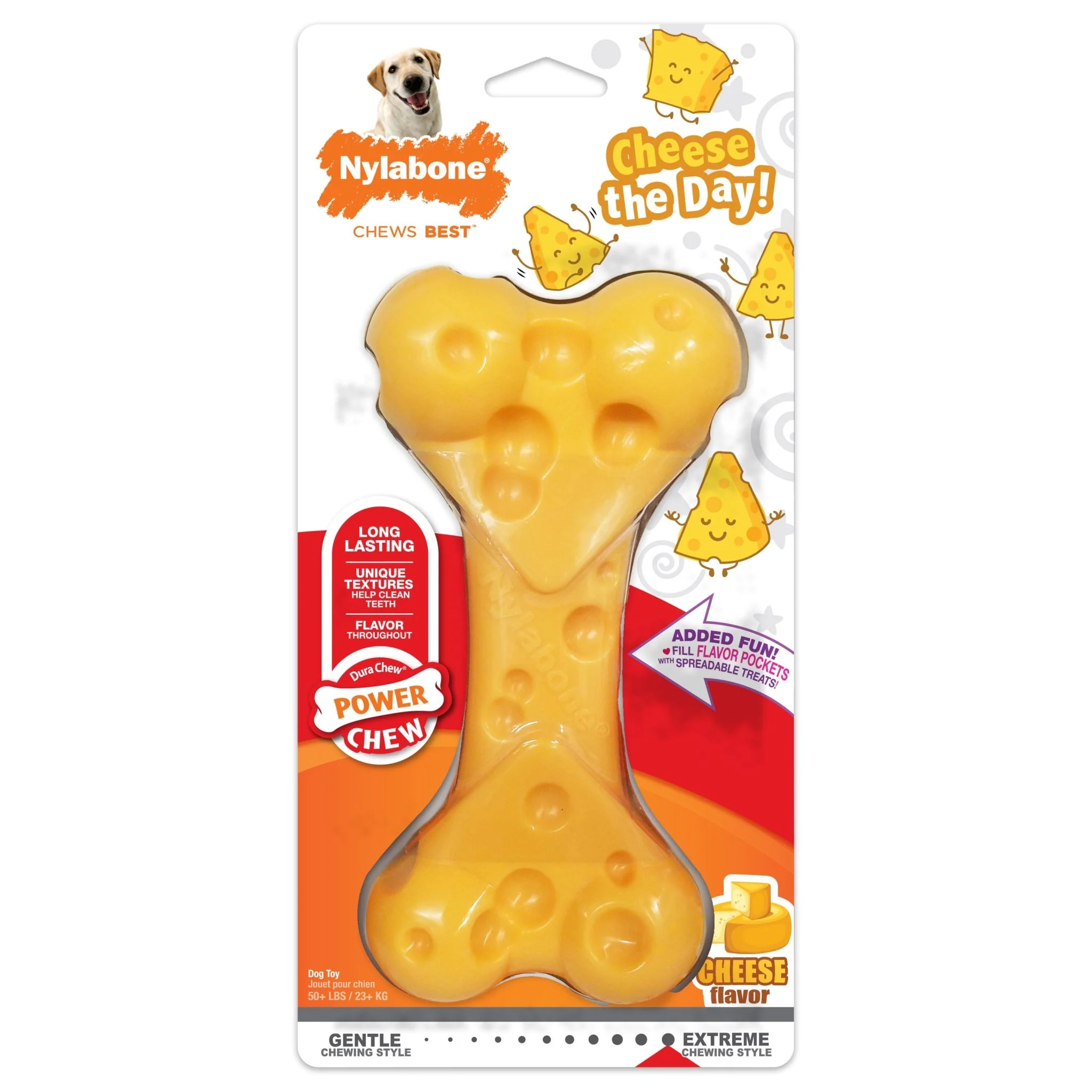 Power Chew Cheese Dog Toy, X-Large/Souper, 50+ lbs - Healthber
