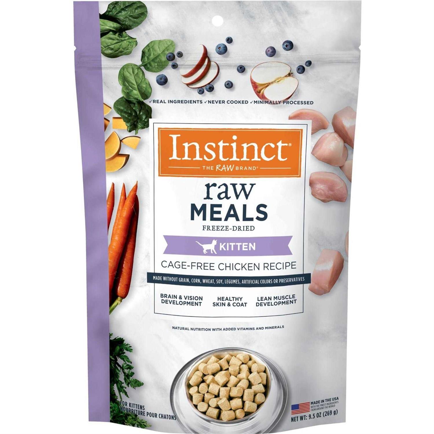 Instinct Cage-Free Chicken Recipe Raw Meals Freeze Dried Kitten Food - Healthber