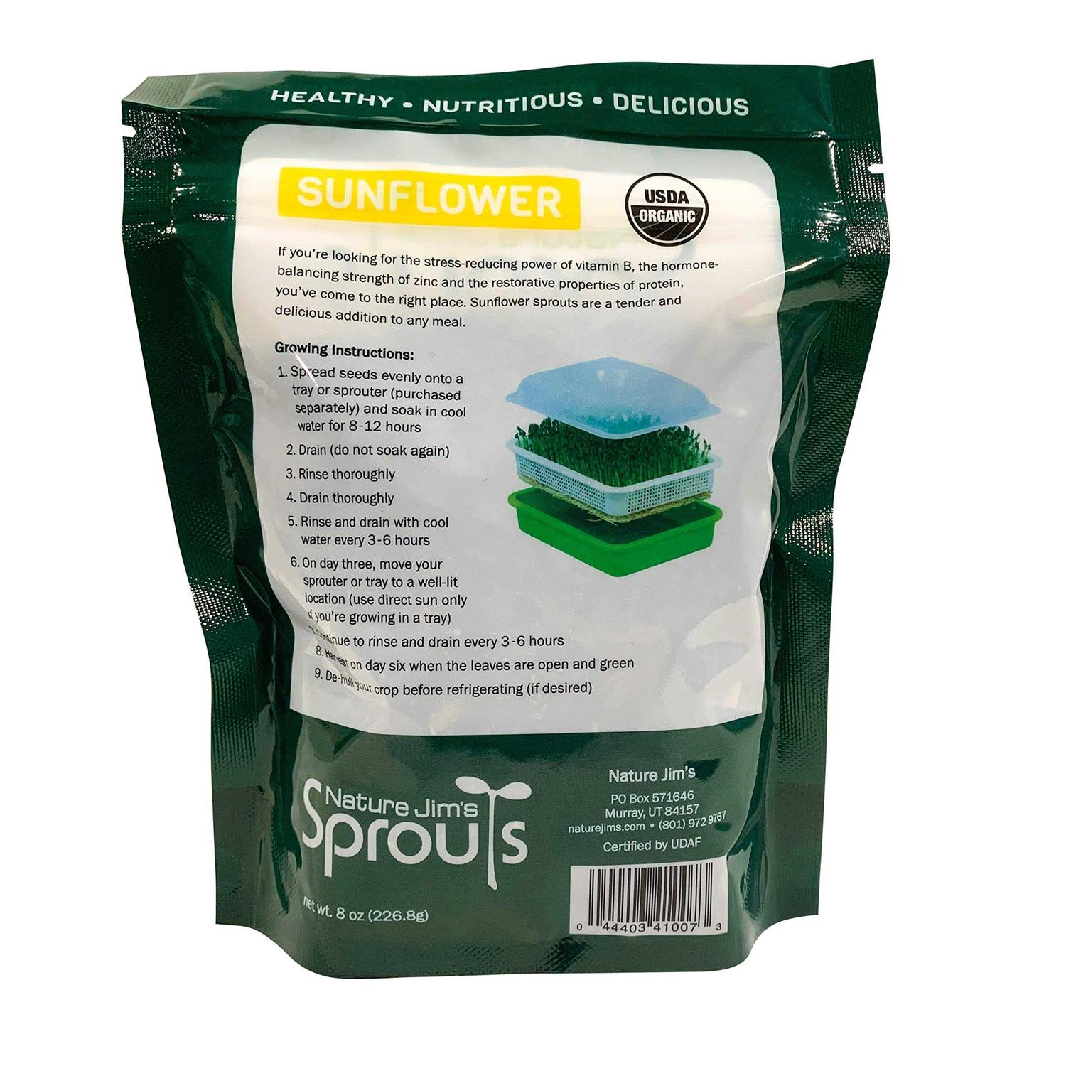 Nature Jims Sprouts Sunflower Seeds Certified Organic Black Oil Sunflower Sprouts for Soups - Healthber