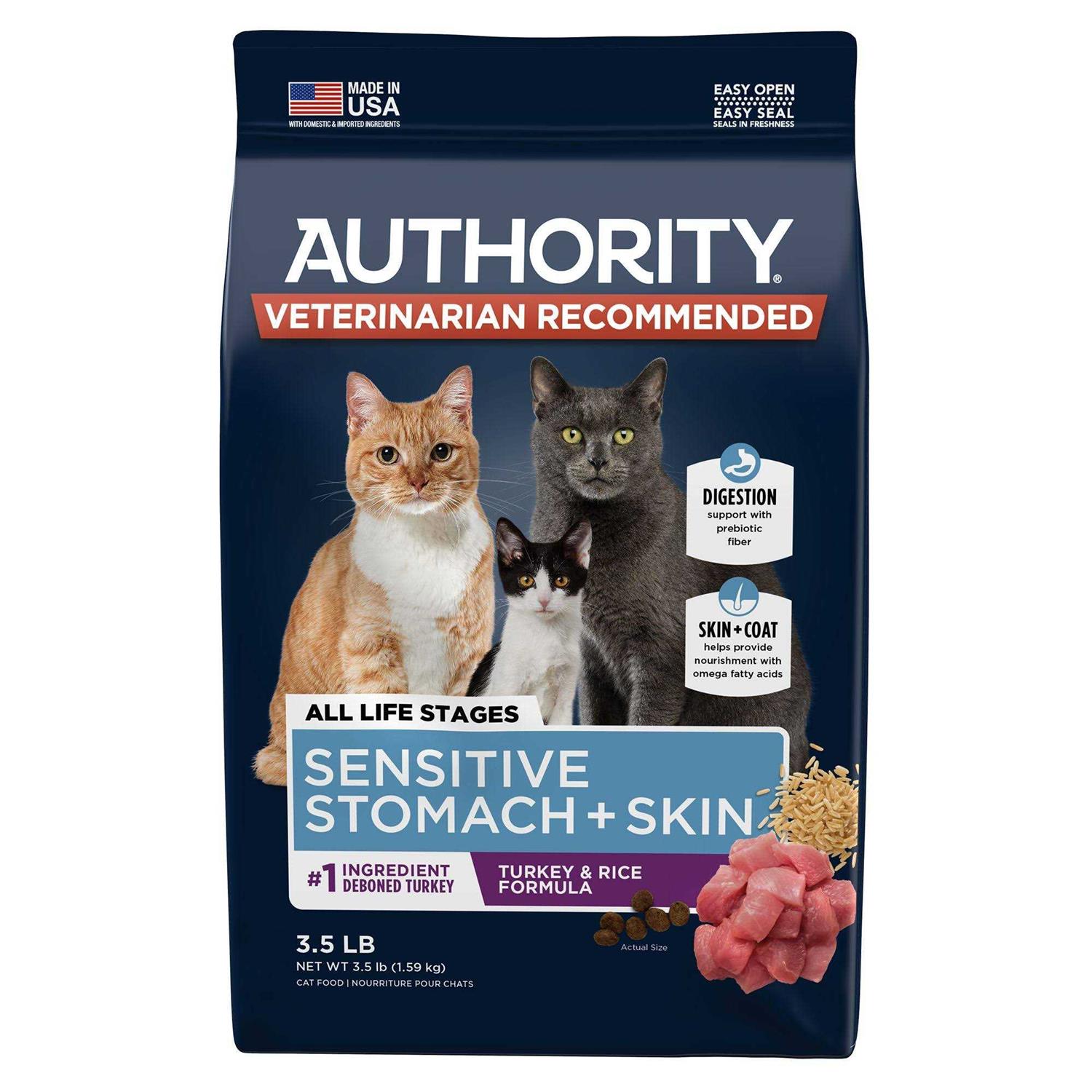 Authority Sensitive Stomach and Skin Cat Dry Food - Healthber