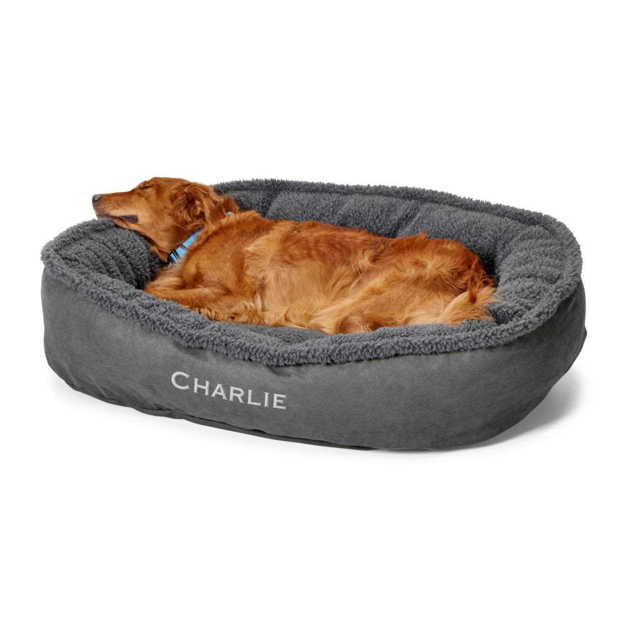 Orvis ComfortFill-Eco Wraparound Dog Bed with Fleece - Healthber