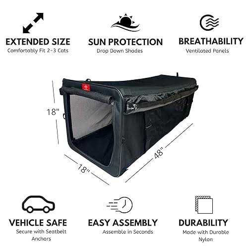 One for Pets Cat Outdoor Playpen with Seatbelt Straps, Black - Healthber