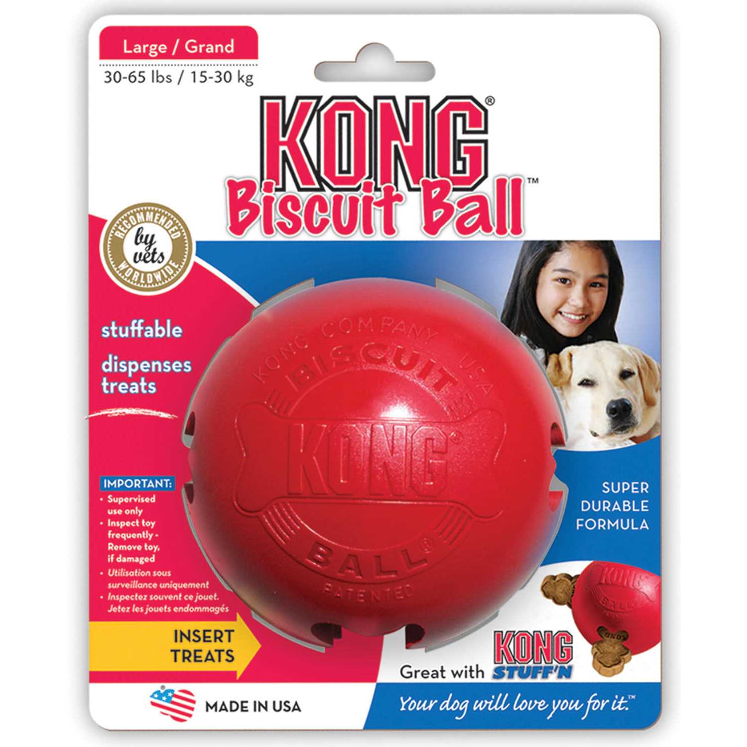 KONG Biscuit Ball Dog Toy - Healthber