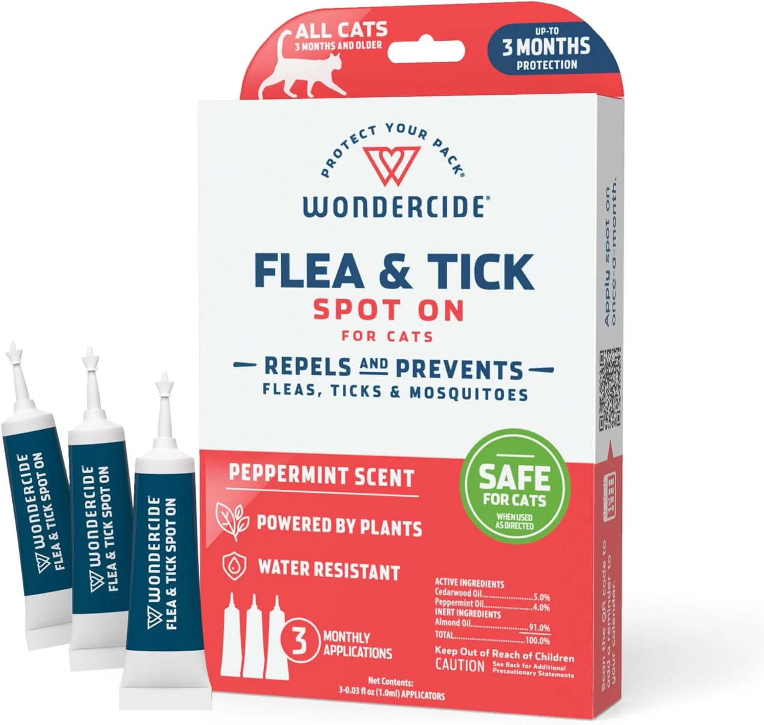 Wondercide Flea & Tick Spot On for Cats, Peppermint - Healthber