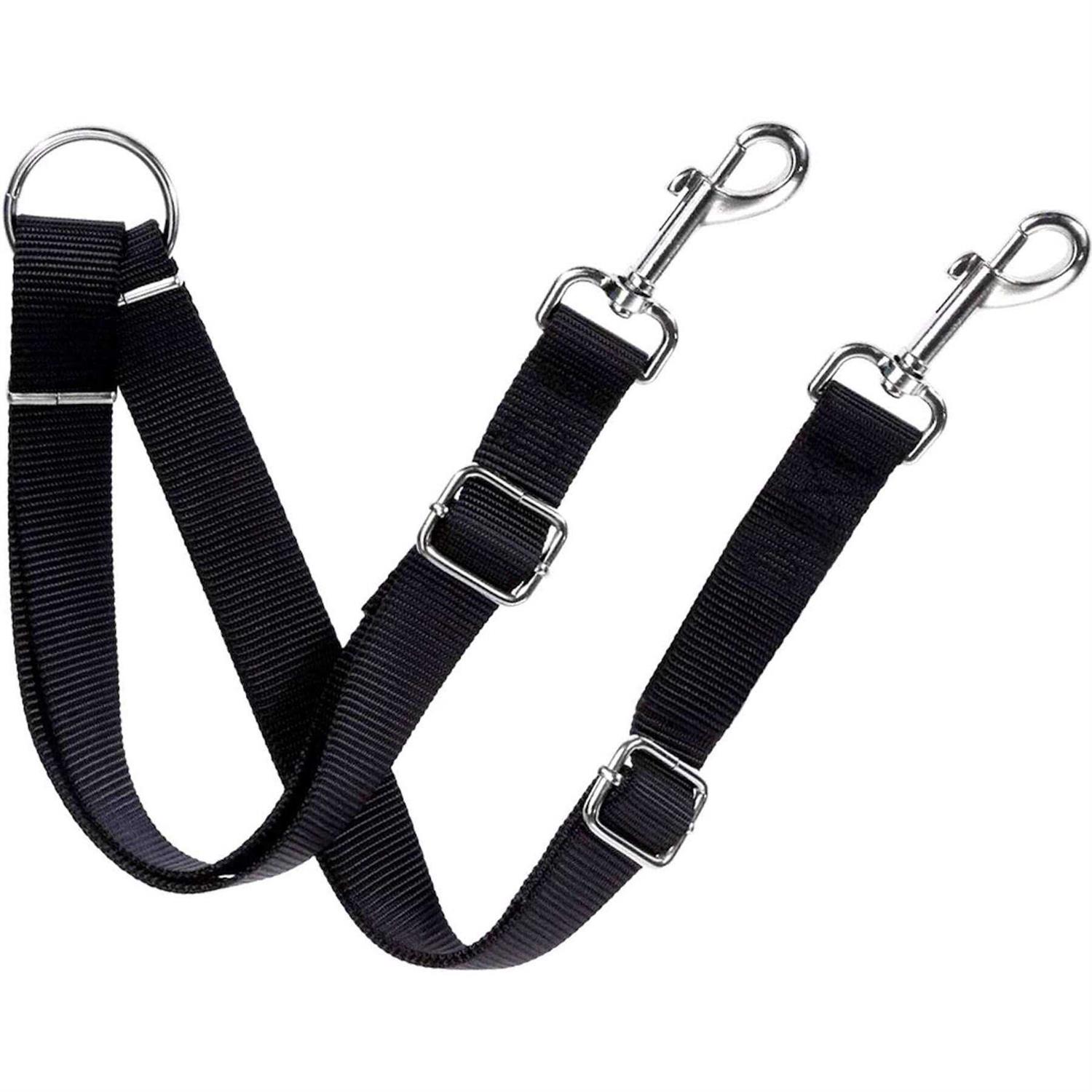 SunGrow Double Dog Walker Leash, 16-24 Inches in Length, Head Tilt Adjustable, Tin Alloy Snaps, Suitable for Dogs and Puppies - Healthber