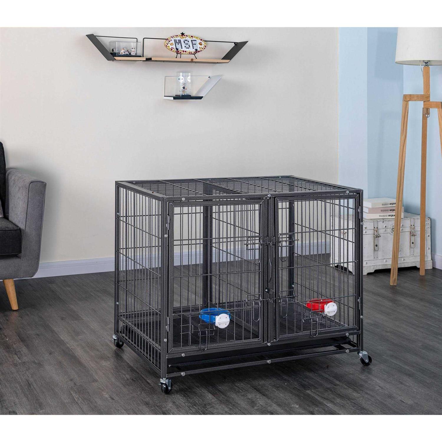 Go Pet Club 37 in. Heavy Duty Stackable Dog Crate - Healthber