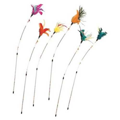 Ethical Pet Wire & Beads Teaser Wand Cat Toy, Color Varies - Healthber