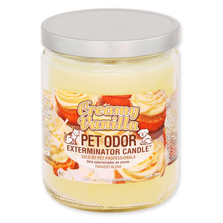 Pet Odor Exterminator Candle, Creamy Vanilla, 13 oz - Healthber