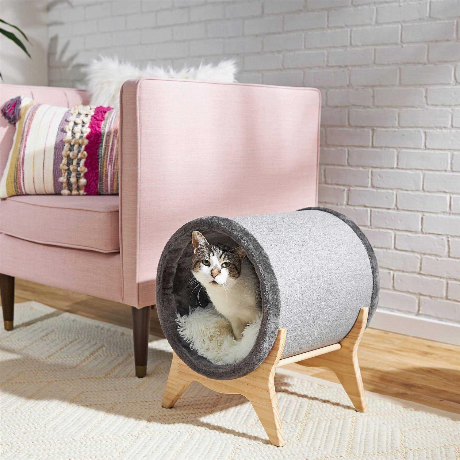 Frisco Modern Elevated Tunnel Cat Bed - Healthber