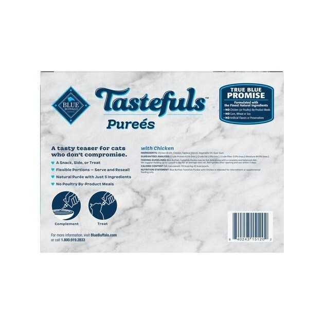 Blue Buffalo Tastefuls Purees Adult Cat Food Topper 12 CT - Healthber