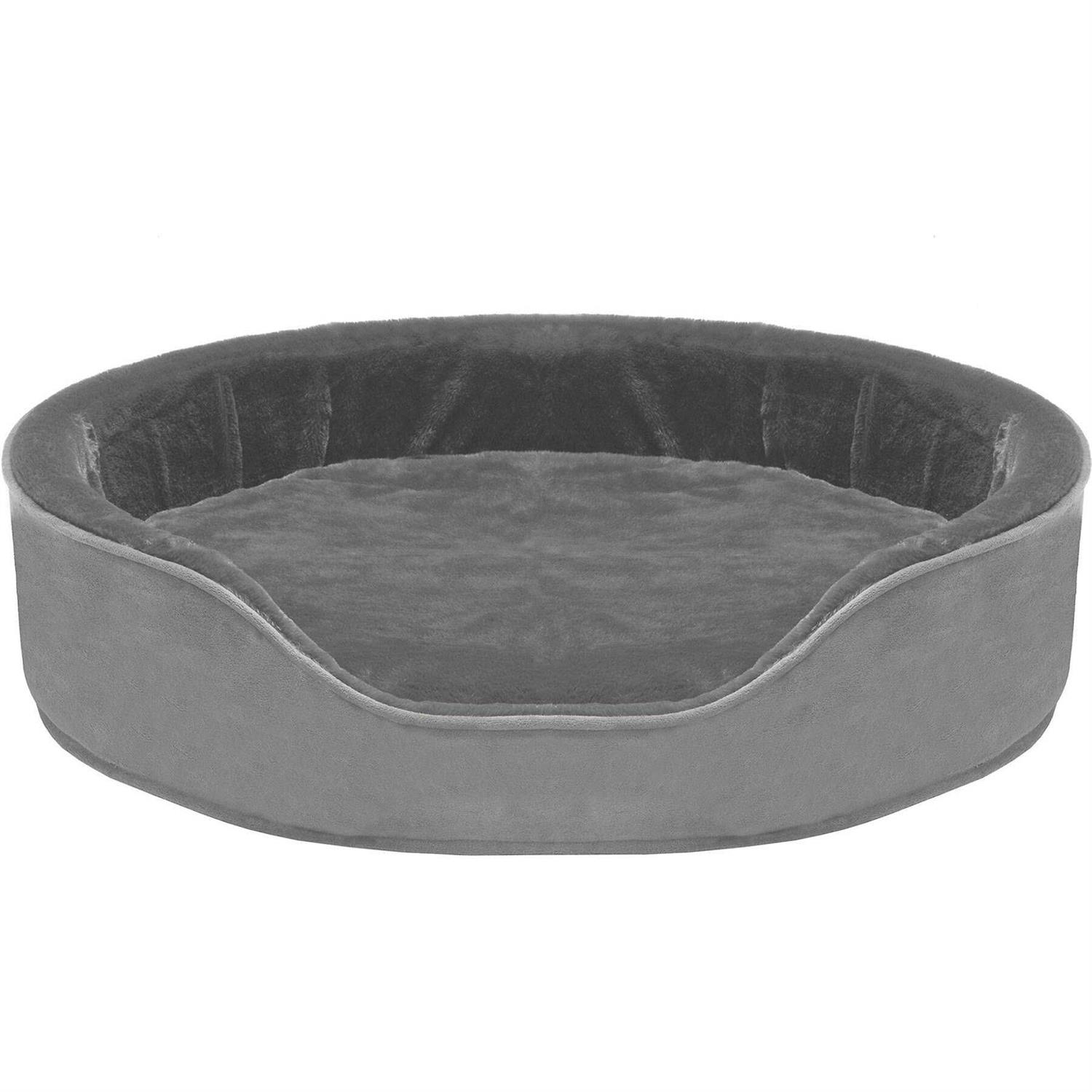 FurHaven Plush & Velvet Oval Dog Bed - Healthber