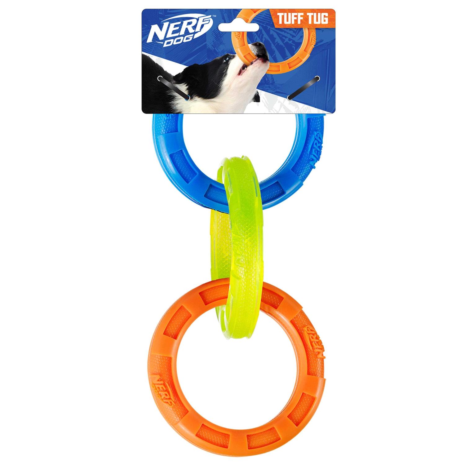 Nerf 3-Ring Tug Dog Toy - Healthber