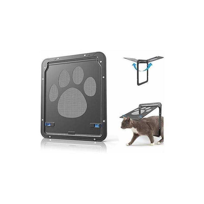 Ownpets Pet Screen Door,Inside Door 8x10x0.4 inch,Lockable Magnetic Flap Screen Automatic Lockable Black Door for Puppy Dog and Cat Door - Healthber