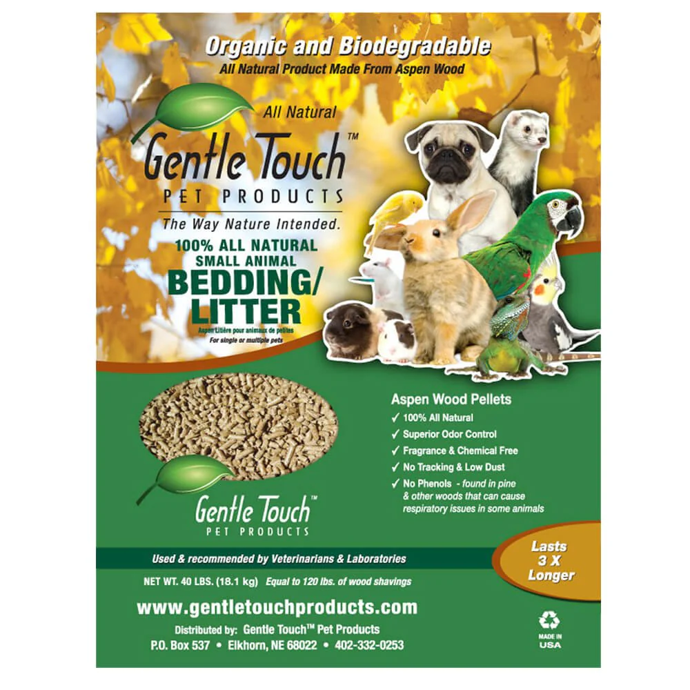 Gentle Touch Bedding/ Aspen Pellets, 40 lbs - Healthber