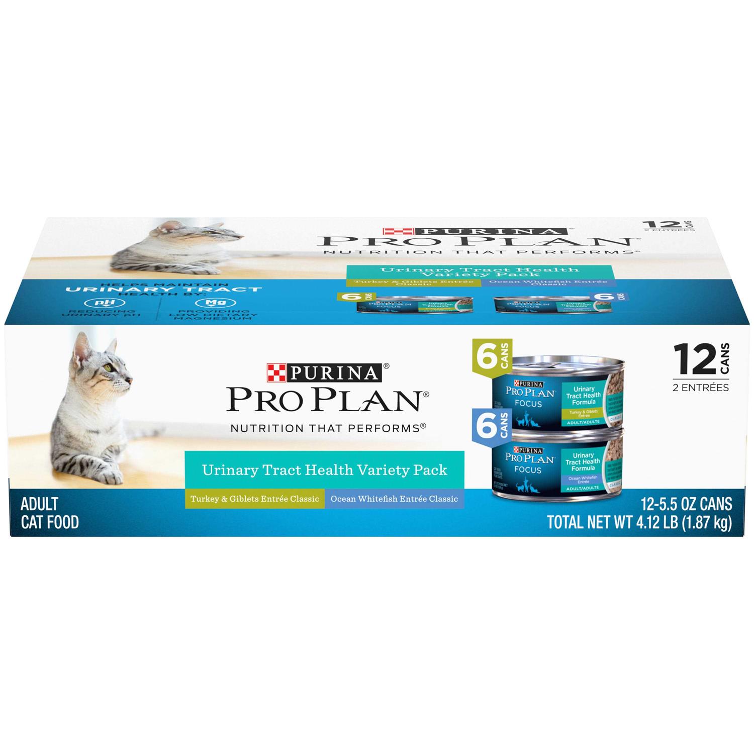 Purina Pro Plan Urinary Tract Health Wet Cat Food Variety Pack, Turkey & Giblets and Ocean Whitefish - Healthber